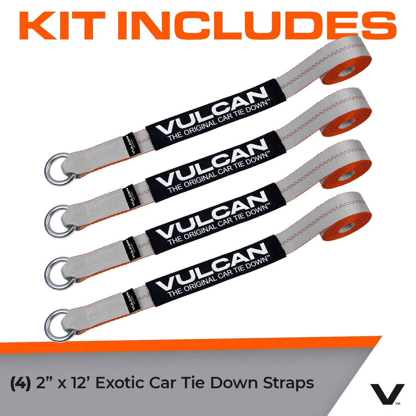 VULCAN Exotic Car Rim Tie Down Set