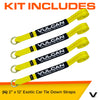 VULCAN Loop Exotic Car Tie Down Straps - 2 Inch x 12 Foot - Classic Yellow - Includes Four 2 Inch x 144 Inch Loop Straps