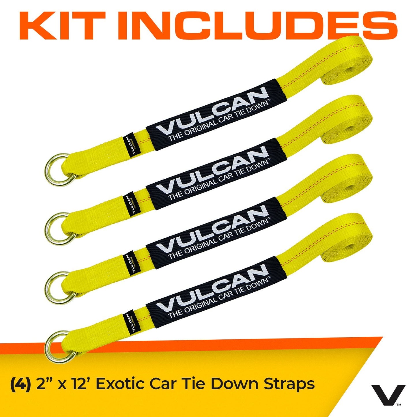 VULCAN Exotic Car Rim Tie Down Set