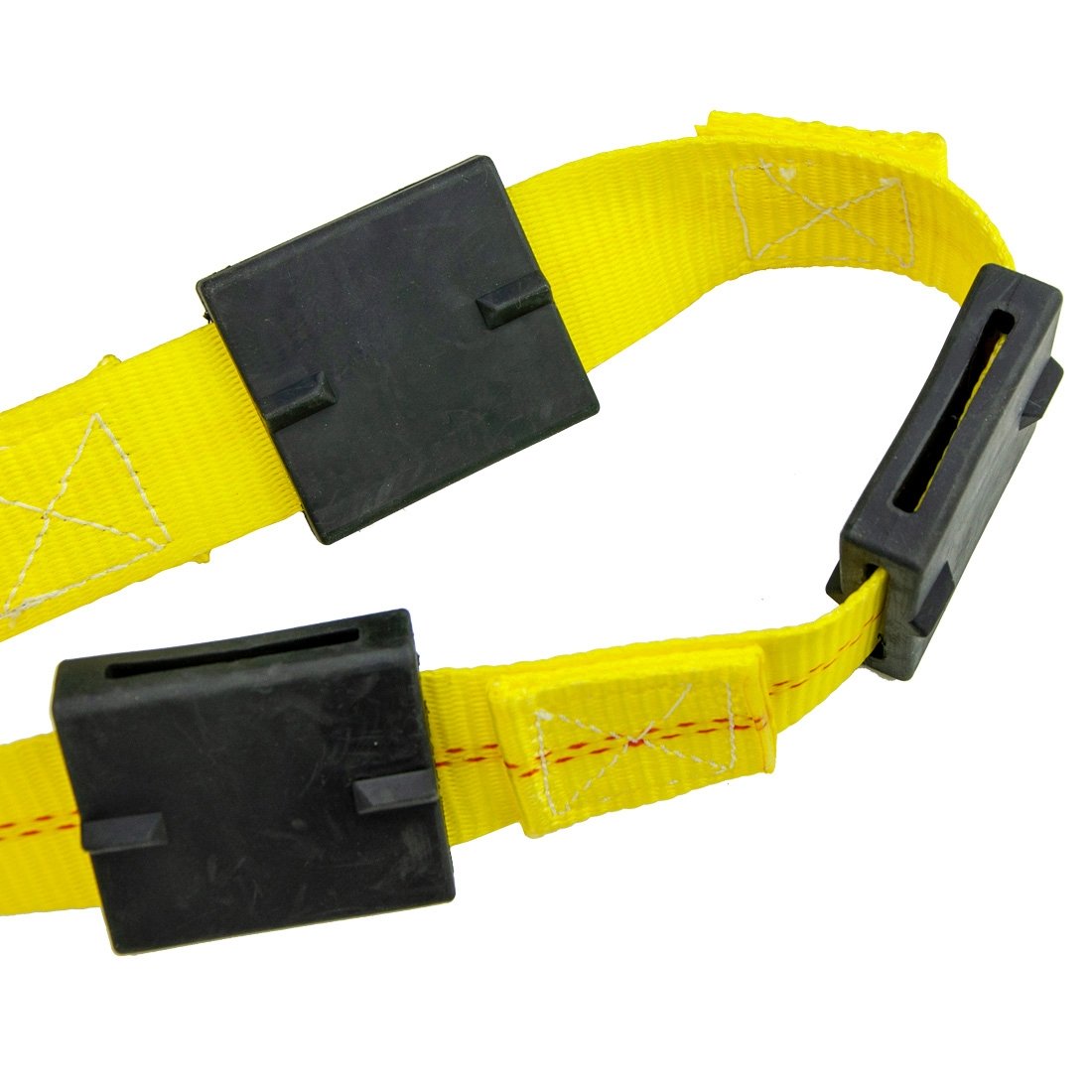 VULCAN Autohauler Car Tie Down with J Hooks - Sliding Idler 3-Cleat - 120 Inch - 10 Pack - Classic Yellow - 1,600 Pound Safe Working Load