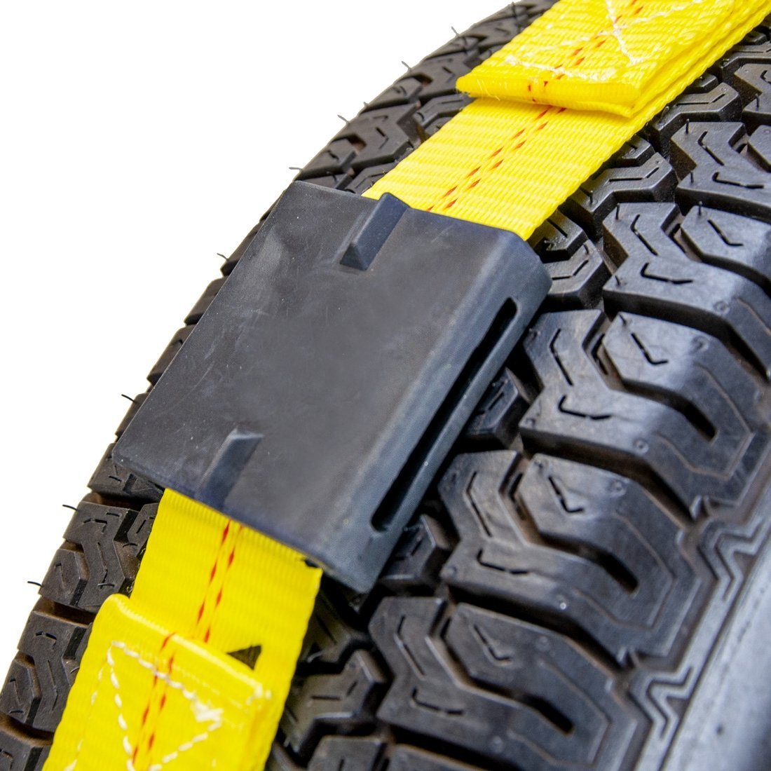 VULCAN Autohauler Car Tie Down with J Hooks - Sliding Idler 3-Cleat - 120 Inch - 4 Pack - Classic Yellow - 1,600 Pound Safe Working Load