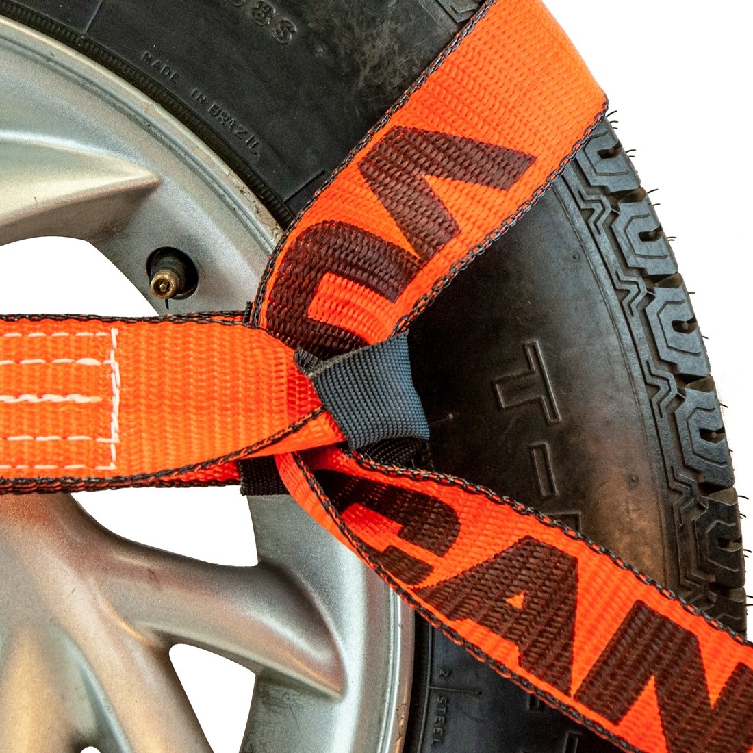 VULCAN 8-Point Roll Back Vehicle Tie Down Kit with Snap Hook on Strap Ends and Chain Tail on Ratchet Ends - Set of 4 - PROSeries