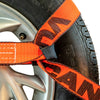 VULCAN 8-Point Roll Back Vehicle Tie Down Kit with Snap Hook On Strap Ends and Chain Tail On Ratchet Ends