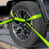 VULCAN 8-Point Vehicle Tie Down Kit with Snap Hooks on Both Ends - Set of 4 - Reflective High-Viz