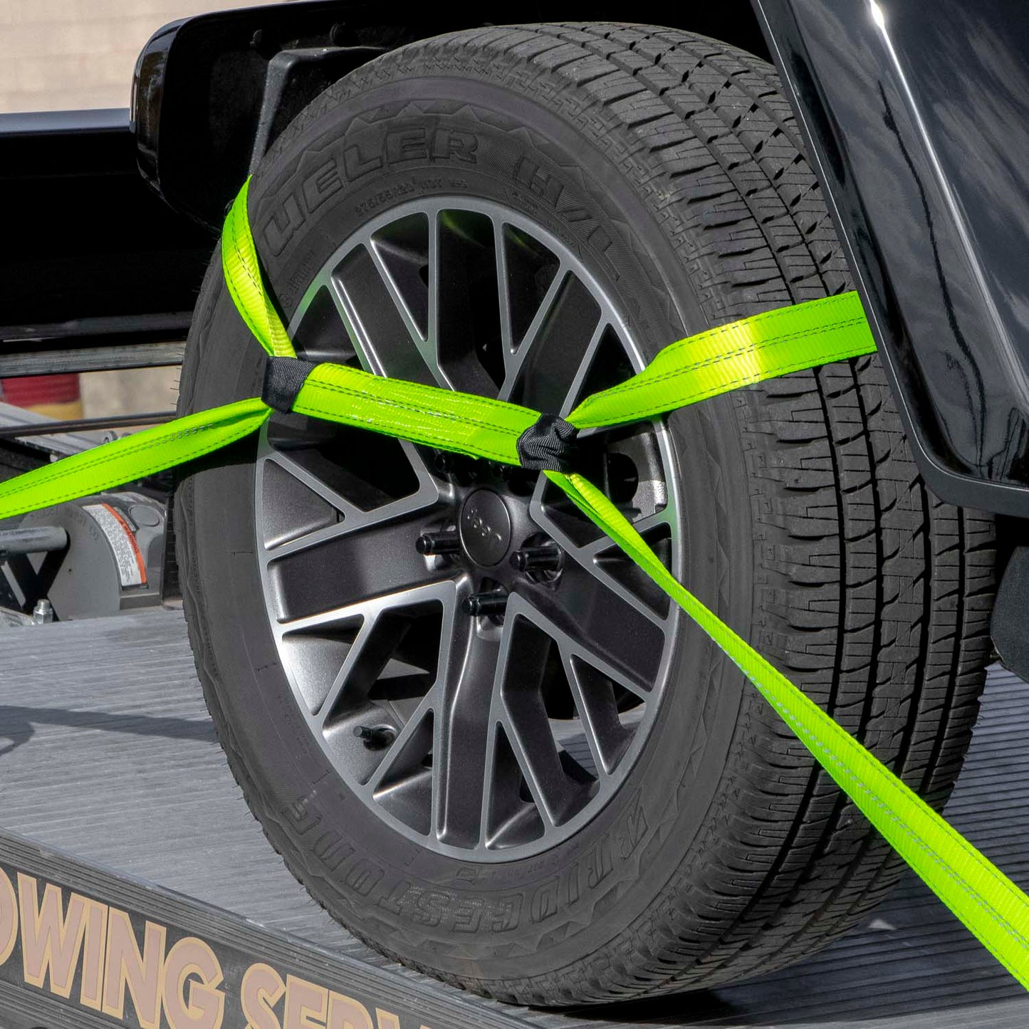 VULCAN 8-Point Vehicle Tie Down Kit with Snap Hooks on Both Ends - Set of 4 - Reflective High-Viz