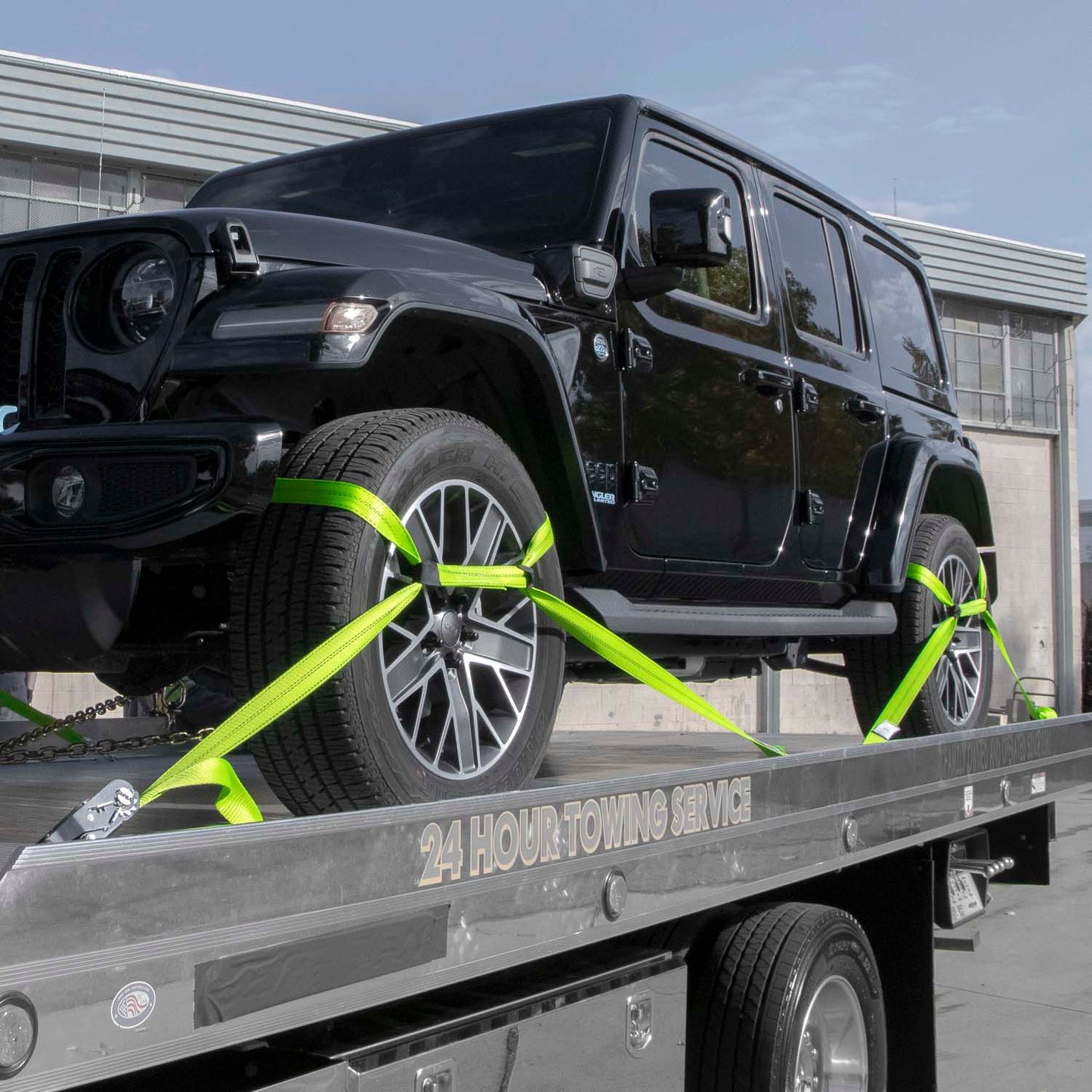 VULCAN 8-Point Vehicle Tie Down Kit with Snap Hooks on Both Ends - Set of 4 - Reflective High-Viz