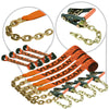 VULCAN 8-Point Roll Back Vehicle Tie Down Kit with Chain Tails on Both Ends - Set of 4 - Proseries