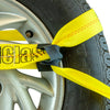 VULCAN 8-Point Roll Back Vehicle Tie Down Kit with Chain Tails on Both Ends - Set of 4 - Classic Yellow