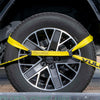 VULCAN 8-Point Roll Back Vehicle Tie Down Kit with Snap Hook on Strap Ends and Chain Tail on Ratchet Ends - Set of 4 - Classic Yellow