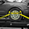 VULCAN 8-Point Roll Back Vehicle Tie Down Kit with Chain Tails on Both Ends - Set of 4 - Classic Yellow