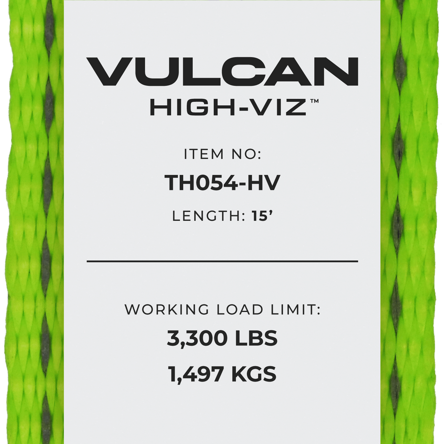 VULCAN 8-Point Vehicle Tie Down Kit with Snap Hooks on Both Ends - Set of 4 - Reflective High-Viz