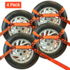 VULCAN 8-Point Roll Back Vehicle Tie Down Kit with Chain Tails on Both Ends - Set of 4 - Proseries