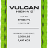 VULCAN 8-Point Vehicle Tie Down Kit with Snap Hook on Strap Ends and Chain Tail on Ratchet Ends - Set of 4 - Reflective High-Viz