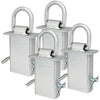VULCAN Snap Hook Tie Down Kits with Heavy Duty Stake Pocket D Rings - Lasso Style - Silver Series