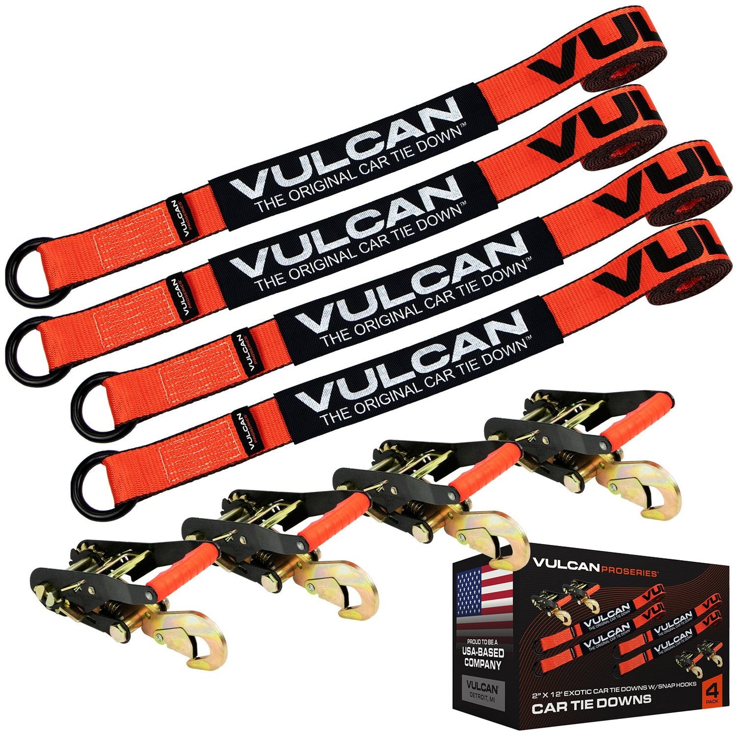 VULCAN Exotic Car Rim Tie Down Set