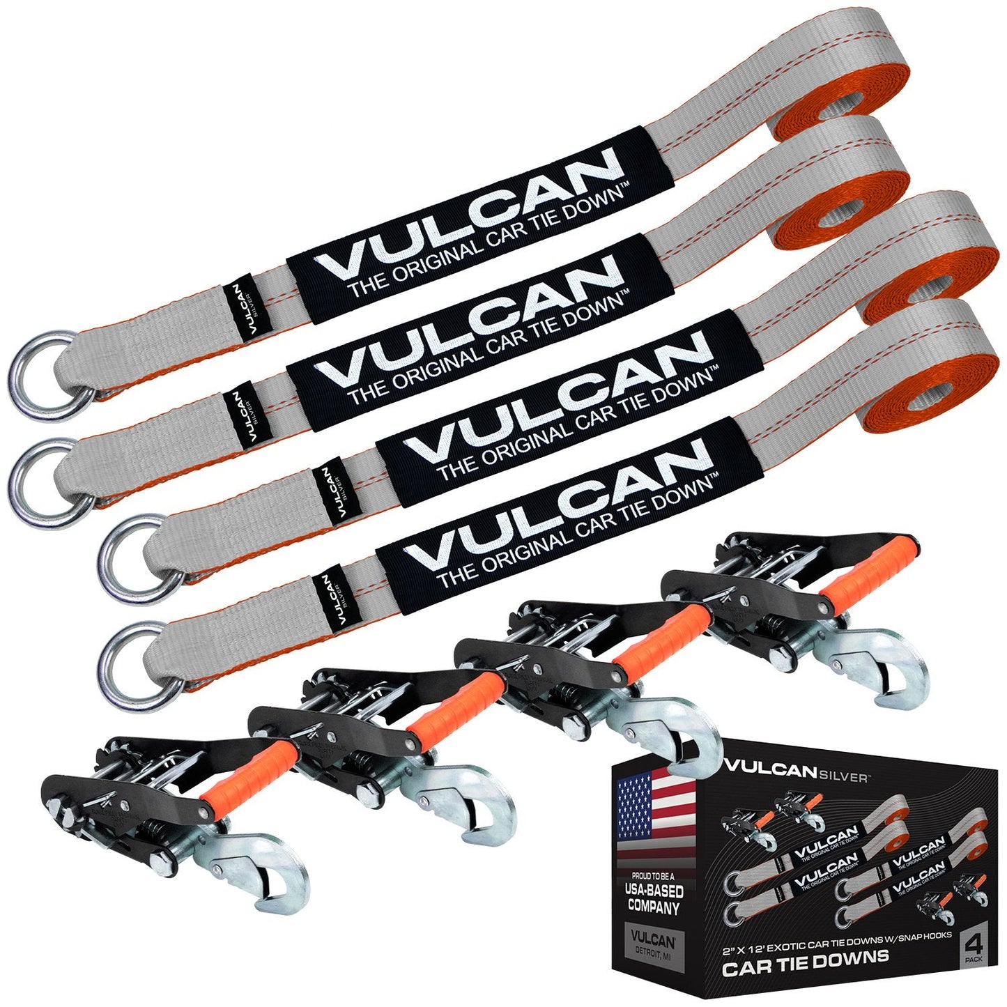VULCAN Exotic Car Rim Tie Down Set