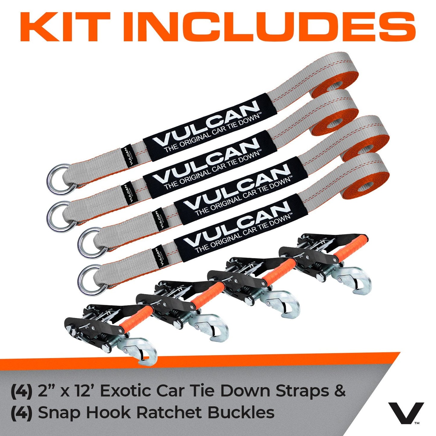VULCAN Exotic Car Rim Tie Down Set