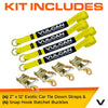 VULCAN Exotic Car Rim Tie Down Set
