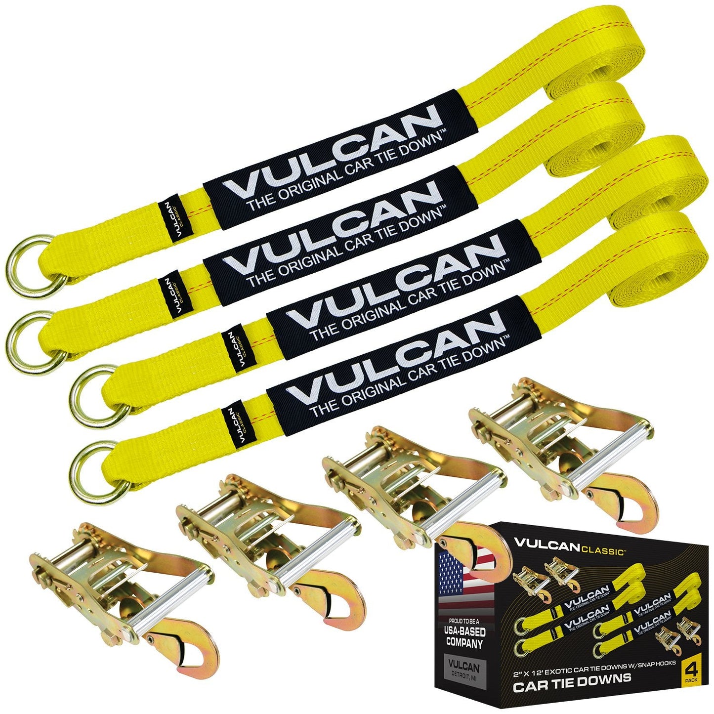 VULCAN Exotic Car Rim Tie Down Set