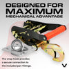 VULCAN Exotic Car Rim Tie Down Set with Flush Mount Pan Fittings - 2 Inch x 144 Inch - 4 Straps - PROSeries - 3,300 Pound Safe Working Load