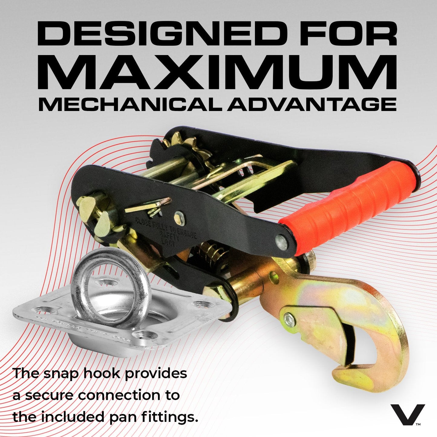 VULCAN Exotic Car Rim Tie Down Set with Flush Mount Pan Fittings - 2 Inch x 144 Inch - 4 Straps - PROSeries - 3,300 Pound Safe Working Load