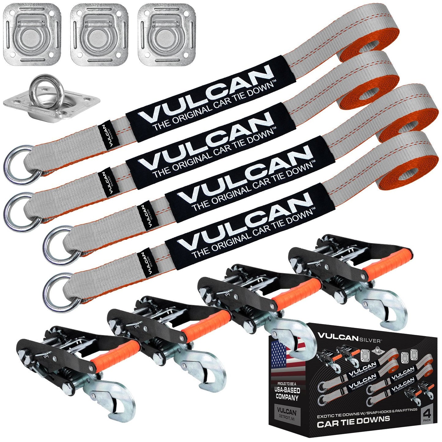 VULCAN Exotic Car Rim Tie Down Set