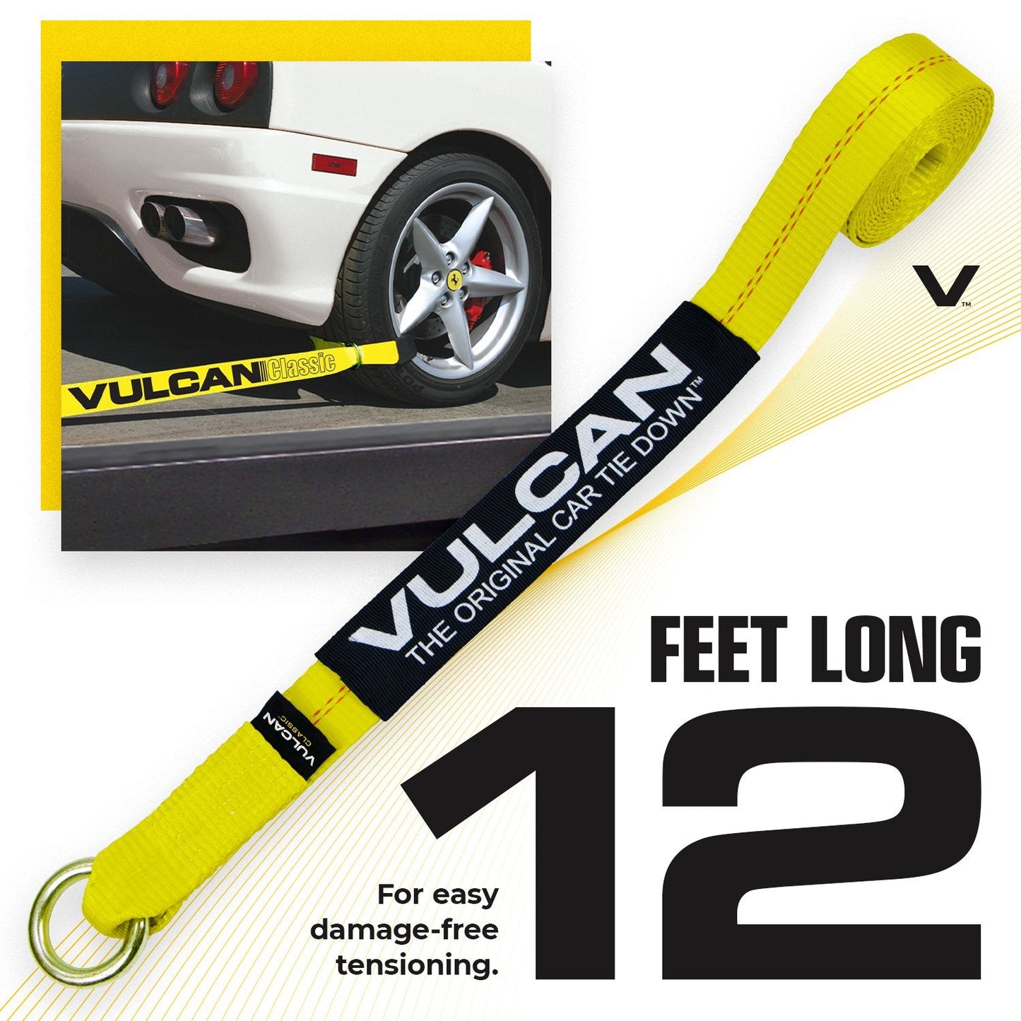 VULCAN Exotic Car Rim Tie Down Set