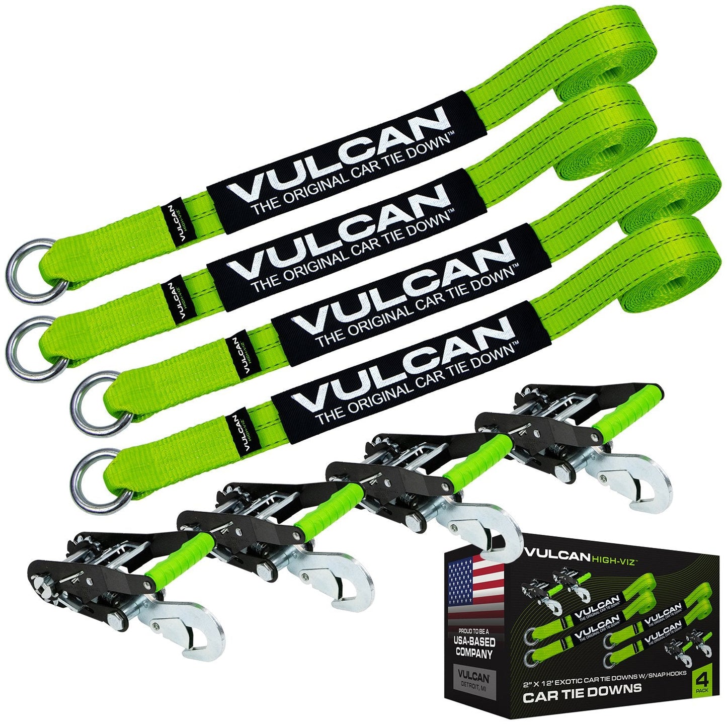 VULCAN Exotic Car Rim Tie Down Set