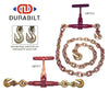 Durabilt Ratchet Style T-Handle Load Binder with Grab Hook and Chain Anchor - 6,600 Lbs. Safe Working Load (For 3/8'' Grade 70 Chain)