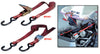 VULCAN Ratchet Tie Downs - 6 Foot - 2 Pack - For Motorcycles - Dirt Bikes - ATVs - Snowmobiles - or Jet Skis