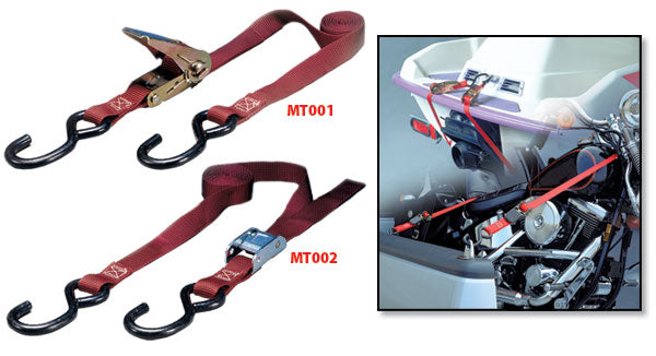 VULCAN Ratchet Tie Downs - 6 Foot - 2 Pack - For Motorcycles - Dirt Bikes - ATVs - Snowmobiles - or Jet Skis