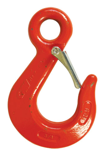 3/8 Inch G100 Eye-Style Sling Hook with Latch - 8,800 Pound Safe Working Load