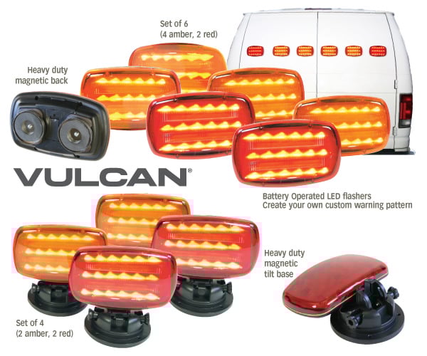 Flasher Set - (2) Amber, (2) Red (H.D. Tilt Base)