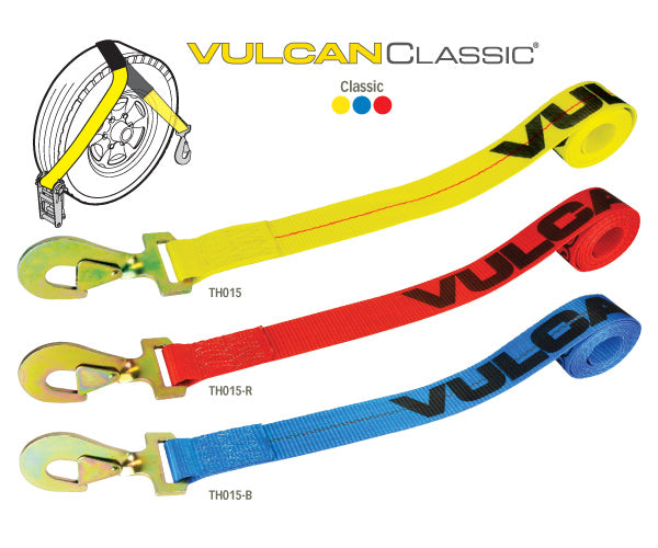 VULCAN Wheel Dolly Tire Harness - Twisted Snap Hook - 84 Inch - Classic Yellow - 3,300 Pound Safe Working Load