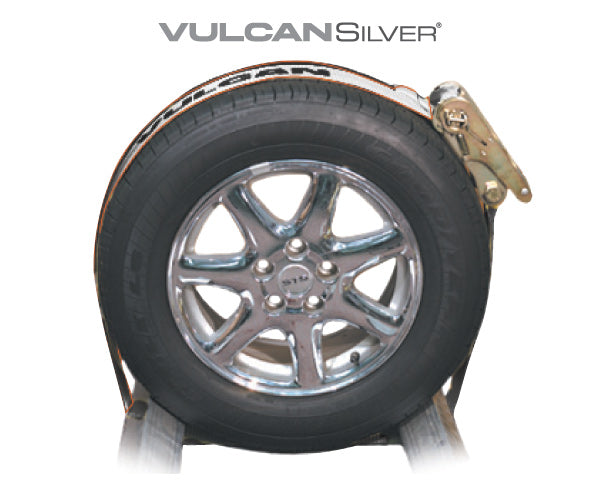 VULCAN Wheel Dolly Wrap with Ratchet - 3 Inch x 156 Inch - Silver Series - 5,000 Pound Safe Working Load