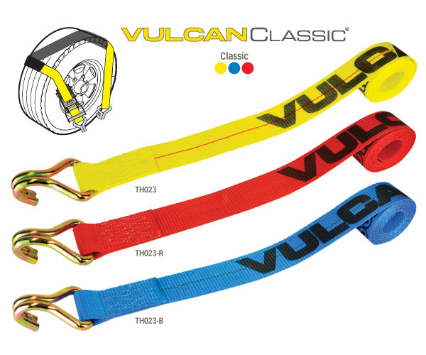 VULCAN Wheel Dolly Tire Harness - Double Wire J-Hook - 84 Inch - Classic Yellow - 3,300 Pound Safe Working Load