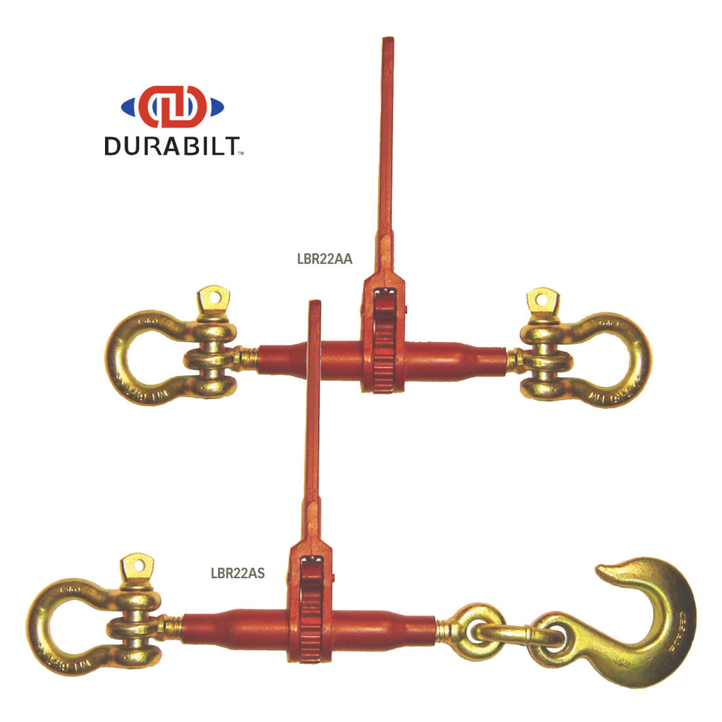 Durabilt Ratchet Style Load Binder with 2 7/8'' Screw Pin Shackles - 12,000 Lbs. Safe Working Load (For 1/2'' Grade 80 or 5/8'' Grade 43 Chain)