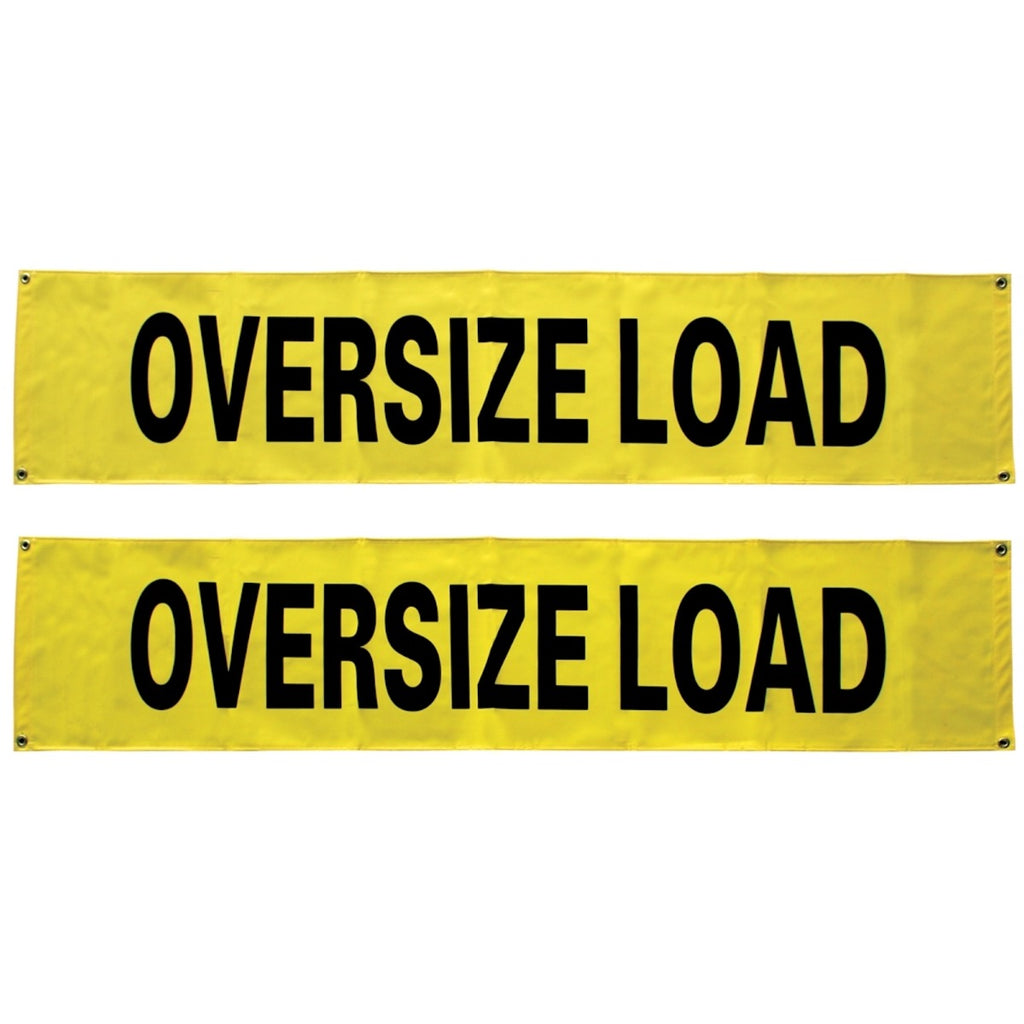 VULCAN Oversized Load Banner For Escort Vehicles - Solid - 2 Pack - 12 Inch x 60 Inch