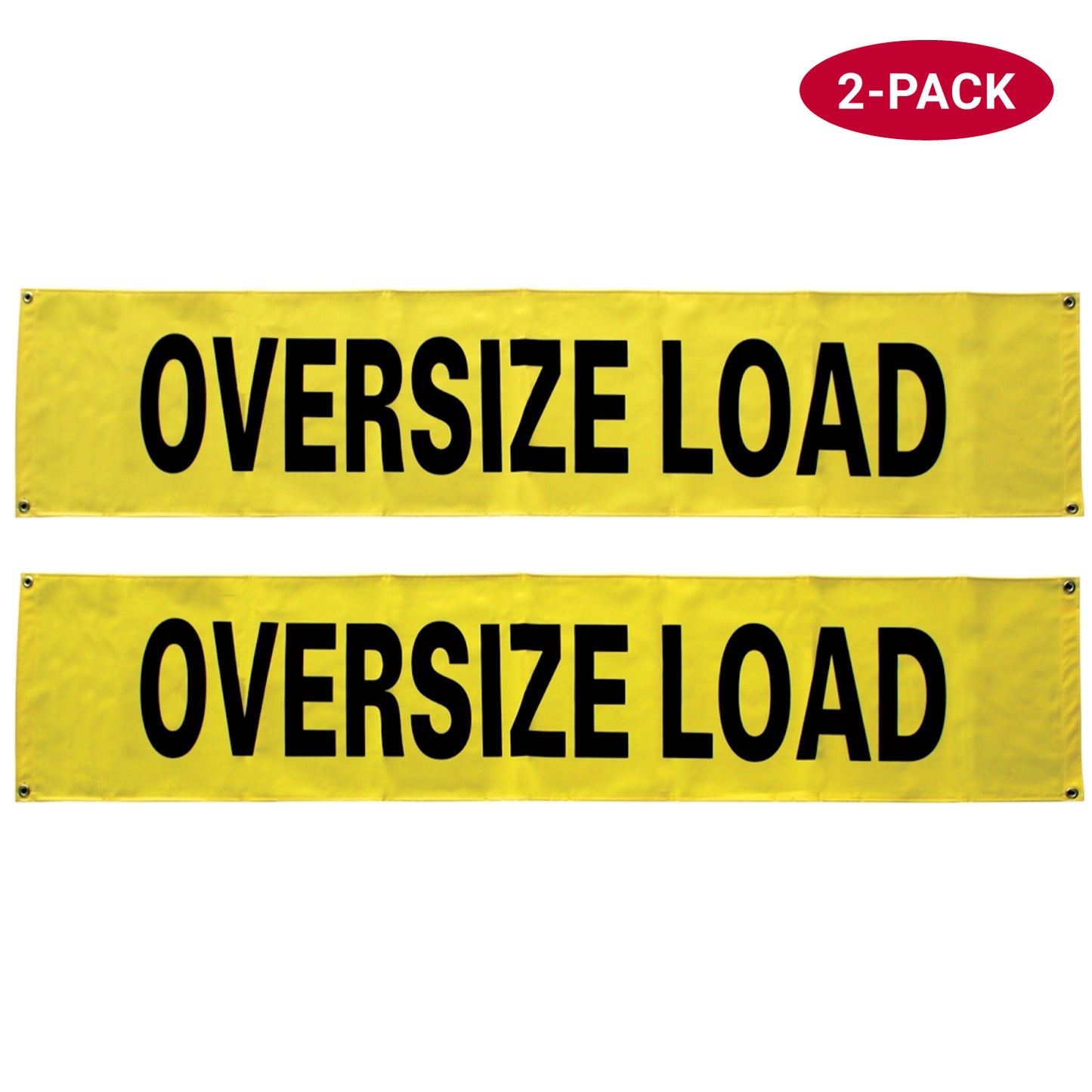 VULCAN Oversized Load Banner For Escort Vehicles - Solid - 2 Pack - 12 Inch x 60 Inch