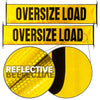 VULCAN Oversize Load Banner with Heavy Duty Stretch Cords and Metal Hooks - 2 Pack - Reflective - 18 Inch x 84 Inch