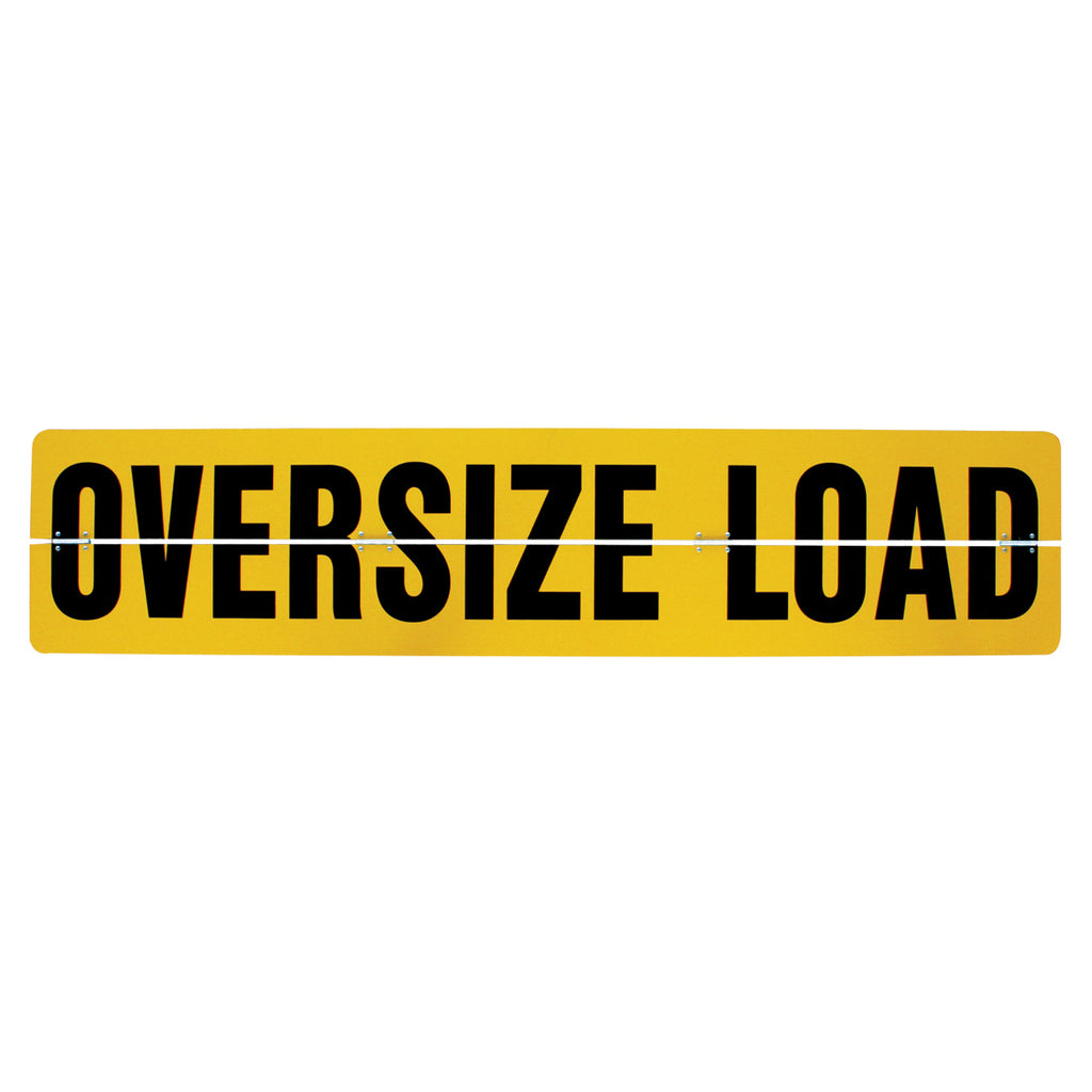 VULCAN Oversize Load Sign For Trucks and Trailers - Hinged Aluminum - 18 Inch x 84 Inch