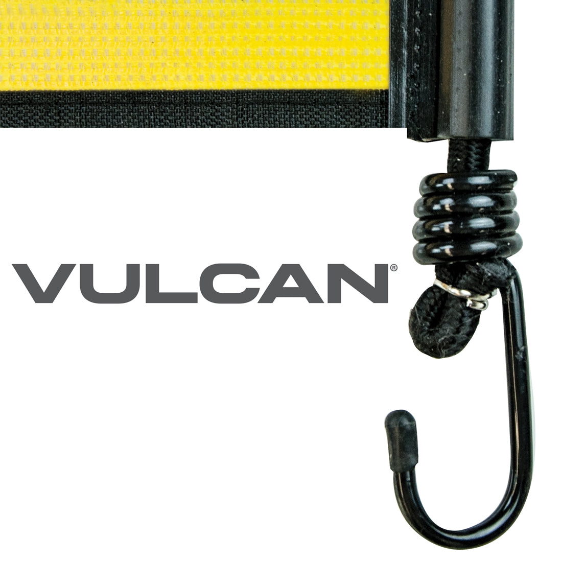 VULCAN Oversize Load Banner with Heavy Duty Metal Hooks - 2 Pack - Stretch Cord Mesh - 18 Inch x 84 Inch