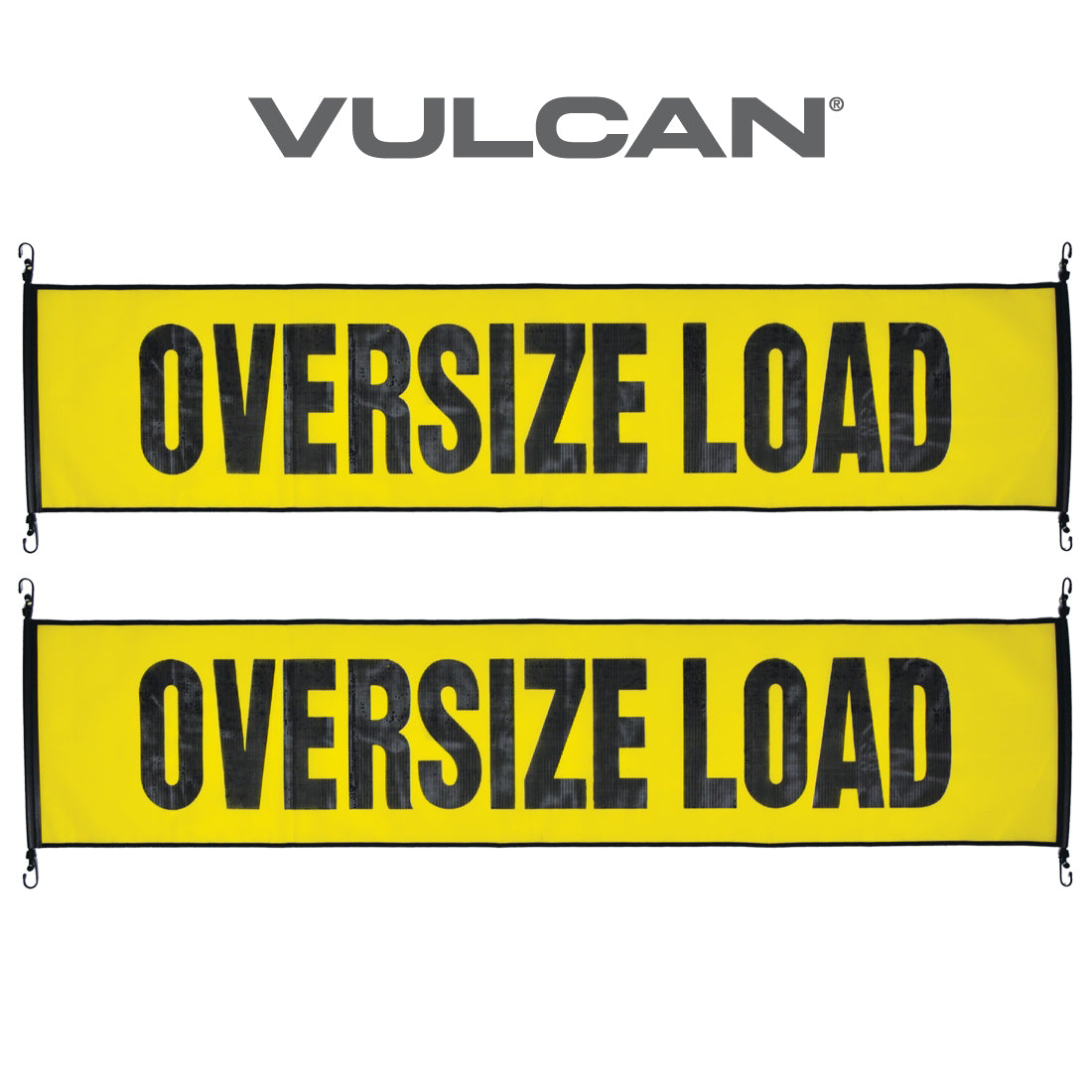 VULCAN Oversize Load Banner with Heavy Duty Metal Hooks - 2 Pack - Stretch Cord Mesh - 18 Inch x 84 Inch