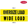 VULCAN Wide Load/Oversize Load Banner with Heavy Duty Brass Banner Grommets - Reversible - 18 Inch x 84 Inch - 2 Pack