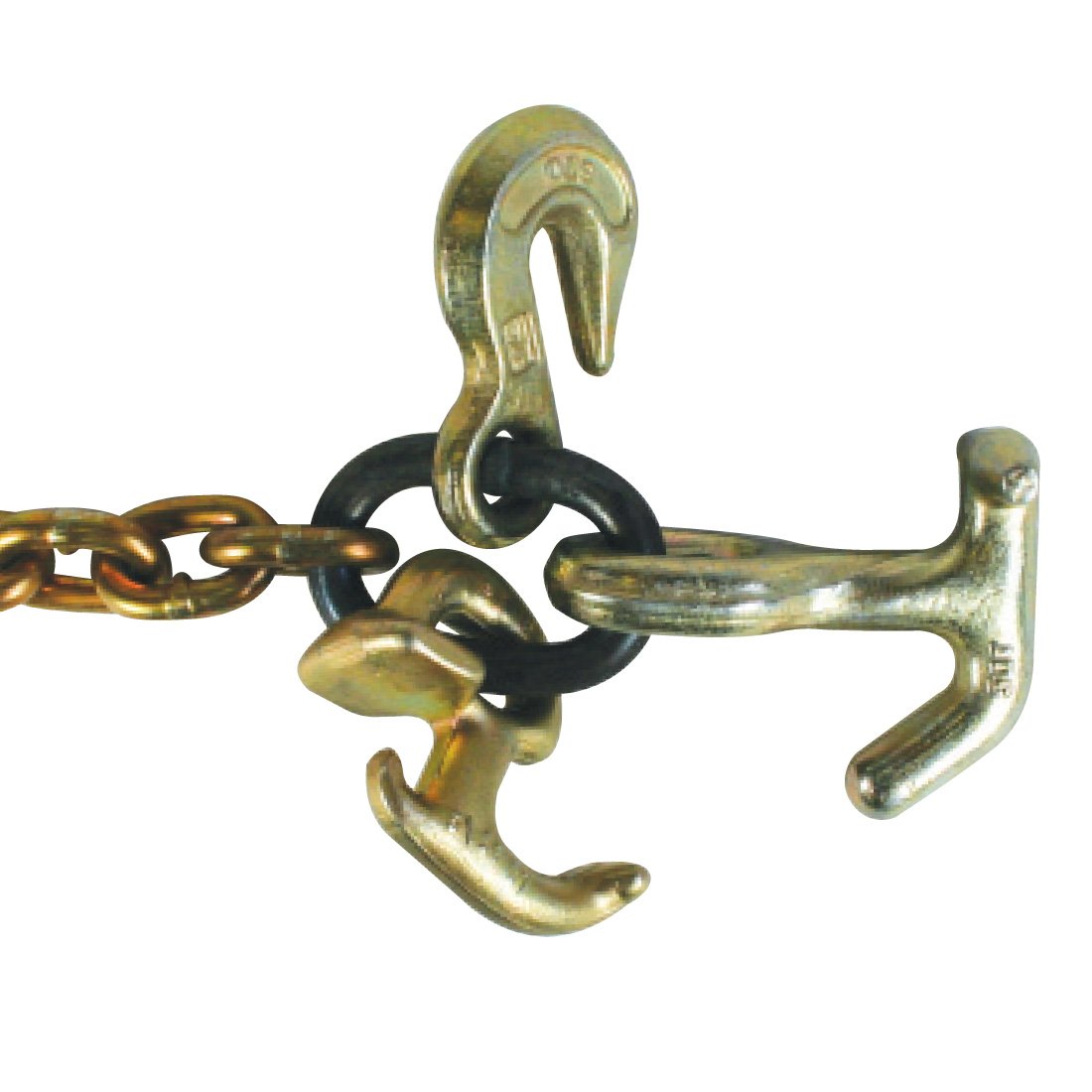 VULCAN Auto Hauling Chains with Grab Hook, R-Hook and Twisted T/J Combination Hook - Grade 70