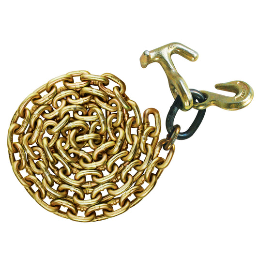 VULCAN Auto Hauling Chain - Grab and Twisted T/J Combo Hook - Grade 70 - 5/16 Inch x 48 Inch - 4,700 Pound Safe Working Load