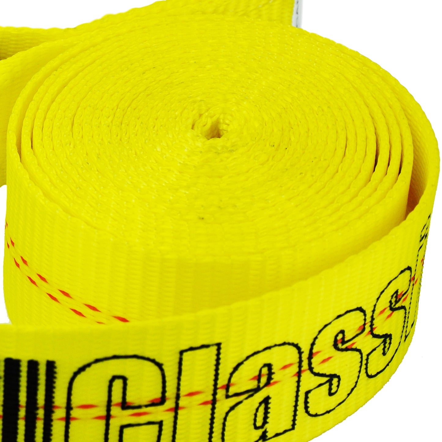 VULCAN Winch Strap with Wire Hook - 2 Inch x 27 Foot - 4 Pack - Classic Yellow - 3,300 Pound Safe Working Load