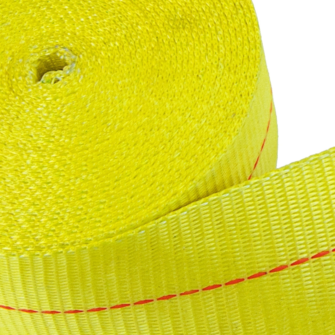 VULCAN Winch Strap with Chain Anchor - 4 Inch x 30 Foot - Classic Yellow - 5,400 Pound Safe Working Load