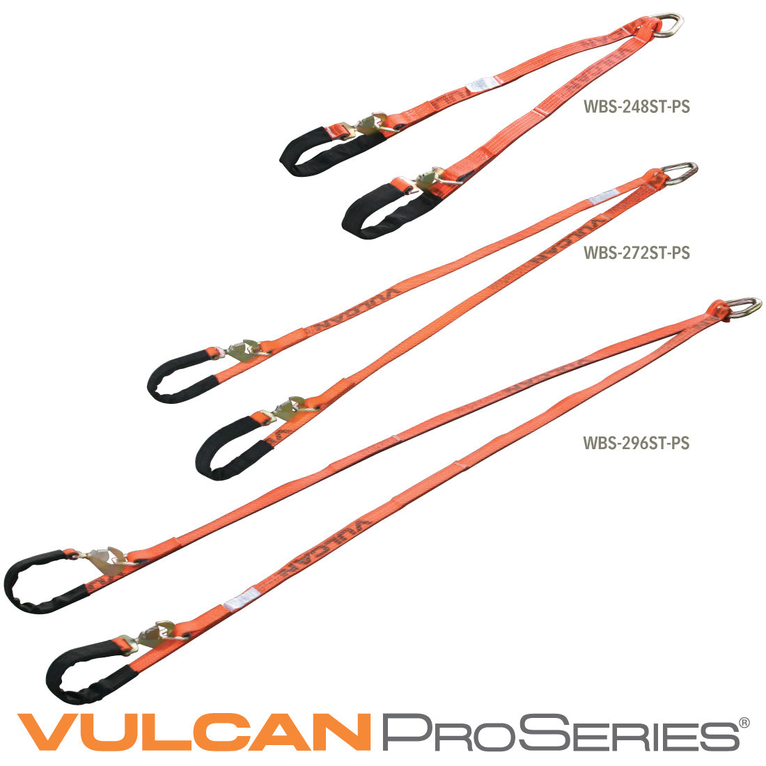 VULCAN Web Bridle with Latching Axle Strap Ends - 72 Inch - PROSeries - 3,300 Pound Safe Working Load