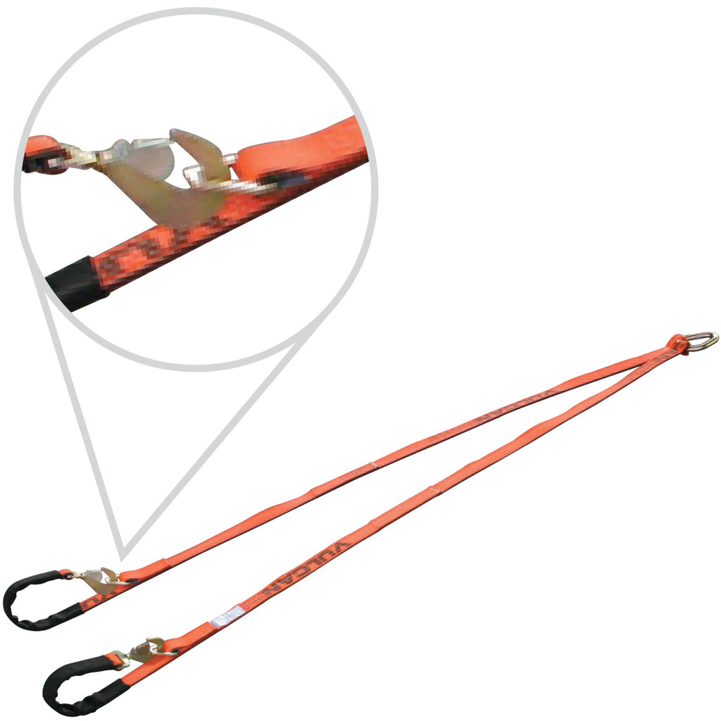 VULCAN Web Bridle with Latching Axle Strap Ends - 96 Inch - PROSeries - 3,300 Pound Safe Working Load